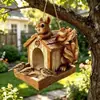Nuevo producto transfronterizo: alimentador de pájaros de ardilla de resina, casa de pájaros colgante, decoración de jardín y exterior, pieza ornamental y regalo artesanal