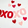 Bandeira de Puxar com Letras de Feltro Dia dos Namorados Transfronteiriço Banner Xoxo Decorações de Festa Feriado Arrumadas à Mão Venda por Atacado Personalização