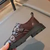 Zapatos de Cuero Pequeños Retro Estilo Británico con Punta Redonda para Niñas Otoño 2026, Mocasines Modernos y Versátiles