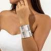 Joyería transfronteriza europea y americana, moda exagerada de metal, pulsera abierta ajustable, pulsera de diseño punk de ala ancha
