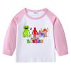 Camiseta infantil de primavera y otoño 2023, nueva camiseta de manga larga con cuello redondo y dibujos animados, camiseta de algodón para bebés y niños.