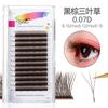 0.07 Castaño Oscuro Pestañas de Trébol Salón de Belleza Suaves Europeas y Americanas Naturales Pestañas Postizas Gruesas Pestañas Injertadas Mayoreo