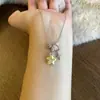 Collar de Estrella Amarillo Claro con Goteo de Aceite para Mujer 2024 Nuevo Estilo Exquisito Dulce Fresco Versátil Y2K Cadena para Clavícula