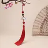 10cm borla de leque branca estilo antigo Hanfu pingente de leque yajin DIY novo pingente de bolsa estilo étnico chinês pingente de carro borla