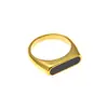 Anillo de Resina Estilo Geométrico para Mujer, Joyería Retro Francesa, Anillo Minimalista de Acero de Titanio con Concha Negra, Accesorio de Moda
