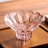 Plato Pequeño de Vidrio Estilo Japonés con Patrón Martillado Flor de Cerezo, Plato Pequeño para Salsa, Plato para Vinagre, Plato para Salsa para Hot Pot, Plato Hondo Grande