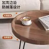 Mesa de Centro, Simple y Moderna, Estilo Nórdico, para Uso Doméstico, Sala de Estar, Apartamento Pequeño, Mesa Lateral para Sofá, Mesa Pequeña con Patas de Madera Maciza, Mesa de Té Redonda