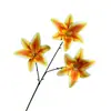3 ramos de flores de lirio artificiales, perfectos para decoraciones de bodas, arreglos florales y decoraciones de flores de seda al por mayor