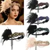 Diadema Retro Europea y Americana Transfronteriza Inspirada en El Gran Gatsby de los Años 20, Diadema de Plumas, Accesorio para el Cabello para Fiestas de Cóctel