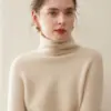 ¡Casual y de Alta Gama! Suéter Elegante de Cachemira para Mujer de Otoño e Invierno Suéter de Cachemira Holgado Versátil con Cuello de Pila para Mujer