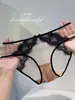 Atmósfera romántica de estilo francés, transparentes, sexys, encaje de deseo puro, bragas transpirables para mujer, nuevos bikinis triangulares de malla de tiro bajo