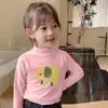 Y2177# Camisa de Base con Cuello Semi-alto para Niños Otoño/Invierno Forrada de Polar Cálida Manga Larga para Mujer Niños Grandes Ropa de Terciopelo de Otoño Chaqueta Interior