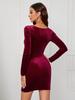 Otoño/Invierno 2026 Cintura ceñida Adelgazante Terciopelo Bodycon Falda corta Sexy Ajustado Vestido de fiesta Vestido de terciopelo