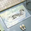 Alfombrilla de baño linda de gato de tierra de diatomeas, alfombrilla absorbente de secado rápido para pies de inodoro, alfombrilla antideslizante de dibujos animados para entrada de baño