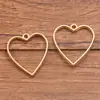 17 Estilos de Accesorios para Joyería DIY de Aleación Dorada KC, Colgantes de Luna en Forma de Corazón, Encantadores Marcos Huecos de Resina
