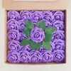 Set de Regalo Caja Transfronteriza de Rosas de Espuma Pe, Flores Artificiales con Tallos y Hojas, 50 Piezas, Flores para Decoración de Bodas, Regalo del Día de San Valentín