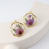 Explosión transfronteriza de hiedra, textura de lujo ligero, aretes de flor seca, creativos, flor real, regalo de flor real, flor eterna, aretes de resina