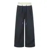Y6099 Moda Callejera de Alta Calidad Unisex Estilo Callejero Retro Diseño de Retazos a Cuadros Pantalones Casuales Sueltos de Pierna Ancha para Hombre
