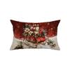 Funda de Almohada Atmósfera Navideña de Amazon Papá Noel Hogar Escena de Nieve Estampada Cubierta Decorativa para Cojín de Sofá Mesita de Noche