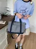 Bolsa Feminina de Grande Capacidade, de Alta Qualidade, Bolsa Tote de Ombro Versátil, Bolsa Saco de Lona Portátil Simples para o Dia a Dia