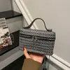 Luxo Leve 2026 Moda Tendência Novo Estilo Texturizada Tecida Verão Estilosa Casual Corrente Ombro Transversal Pequena Quadrada Bolsa