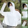 Ropa de protección solar de seda helada al por mayor para mujer, chal con capucha con protección UV, capa exterior fina y corta estilo capa de protección solar