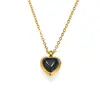 Nuevo Collar de Acero de Titanio con Chapado en Oro de 18 Quilates, No se Desvanece, con Piedra Preciosa de Corazón de Durazno, para Mujer, Nicho, Ins, Versátil, Joyería de Alta Gama