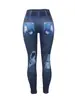 D9875 Amazon Más Vendidos Ropa Europea y Americana para Mujer Jeans Ajustados Sexy Pantalones Largos Estampados Pantalones de Yoga
