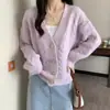 Cárdigan de Punto Informal de Moda Transfronterizo Abrigo Suéter para Mujer Otoño 2025 Nuevo Estilo Coreano Holgado y Elegante