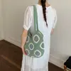 Bolsa de Palha Casual Fashion Vazada, Bolsa de Ombro de Grande Capacidade, Estilo Preguiçoso Versátil Estilo Girassol para Férias, Bolsa Tendência de Axila