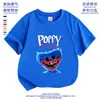 Camiseta de Manga Corta Estilo Nuevo para Niños y Niñas, Poppy Playtime, Holgada de Media Manga Moda Estudiante