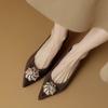 Zapatos Franceses de Cuero Suave para Mujer Primavera 2025 Nuevo Elegante Punta Afilada Stiletto Gamuza Trabajo Profesional Tacones Altos