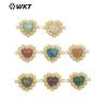 WT-PC006 diseño de alta calidad en forma de corazón gema amatista piedra Tianhe superficie brillante piedra colgante pequeño accesorios diy