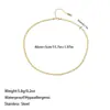 Colar Corrente Liso Minimalista Estilo Coreano Banhado a Ouro 18K em Aço Titânio, Colar Versátil e Fino de Aço Inoxidável para o Dia a Dia