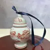 Mini Tarro General Azul y Blanco Adorno Pequeño, Decoración Colgante de Cerámica, Mini Tarro de Té de Porcelana Azul y Blanco Figura de Regalo Decorativa