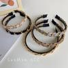 Diadema de Aleación Tejida con Cadena Estilo Coreano Calada con Borde Fino Textura de Haz de Cabello Grotto Sencilla Accesorios para el Cabello para Mujer