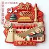 Imanes para Refrigerador de Acrílico Plano de Ciudades Turísticas Nacionales, Marcadores Emblemáticos de Beijing y Shanghái, Pegatinas Magnéticas Culturales y Creativas, Atracciones