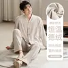 Pijama Térmico de Algodón para Hombre Primavera y Otoño 2026 Nuevo Otoño e Invierno Polar Delgado Ropa de Casa para Hombre Conjunto Cálido Se Puede Usar Afuera
