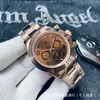 Relógio Mecânico Totalmente Automático Laojia Panda Daytona com Bisel de Cerâmica em Aço Inoxidável, Fecho Original Luminoso, Pulseira de Aço Inoxidável, Relógio Masculino
