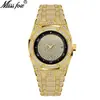 Reloj marca MISSFOX comercio exterior completo de diamantes impermeable de cuarzo para hombre venta directa de fábrica en stock