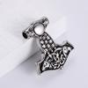 Amuleto vikingo nórdico moderno martillo de Thor cabra colgante sólido de acero inoxidable para hombre