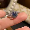 Anillo Octogonal de Rosa Cortada Milenio Paraíba en Vivo Moda Caliente Reina de la Luz de las Estrellas Mitad del Imperio Anillo para Mujer