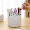 Huisi Suporte Giratório para Canetas de Mesa de Escritório Caixa de Armazenamento de Papelaria de Grande Capacidade para Estudantes Porta-Canetas para Armazenamento de Pincéis de Maquiagem e Canetas de Sobrancelha