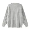 Suéter cárdigan de punto trenzado de lana en color liso retro, unisex, estilo casual, adecuado para el uso diario y para ir al trabajo.