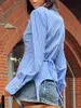 Nuevo Top Cardigan Casual de Rayas de Moda Otoño/Invierno 2026 para Mujer, Estilo Europeo y Americano Transfronterizo, Camisa Versátil para el Trabajo