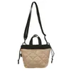 Bolso Cruzado de Gama Alta para Otoño e Invierno con Diseño de Patrón de Diamantes Engrosado, Bolso de Hombro para Viajes Diarios y Uso Casual, Bolso de Cubo con Cordón para Teléfono
