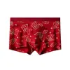 Ropa Interior Roja Año del Zodiaco Masculino 2026 Hombres 10A Antibacteriana Entrepierna Boxer Briefs Boxer Briefs Rojos Grandes de Boda