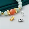 Prata Esterlina S925 Feito à Mão Banhado a Ouro Prata Contas Espaçadoras de Contas Cruzadas Vintage Pulseira de Corda Trançada DIY Feita à Mão Acessórios de Prata Contas