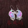 Pendientes Vintage Bordados Hechos a Mano de Estilo Étnico de Moda con Borlas Pequeñas, Joyería de Plata Miao de Yunnan, Color Blanco, Tamaño 41