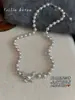 Collar de Perlas Blancas Australianas Shijia con Mariposa Lujo Ligero Gama Alta Exquisito El Más Fácil de Combinar Cadena para Clavícula Cadena de Moda para Suéteres para Mujeres